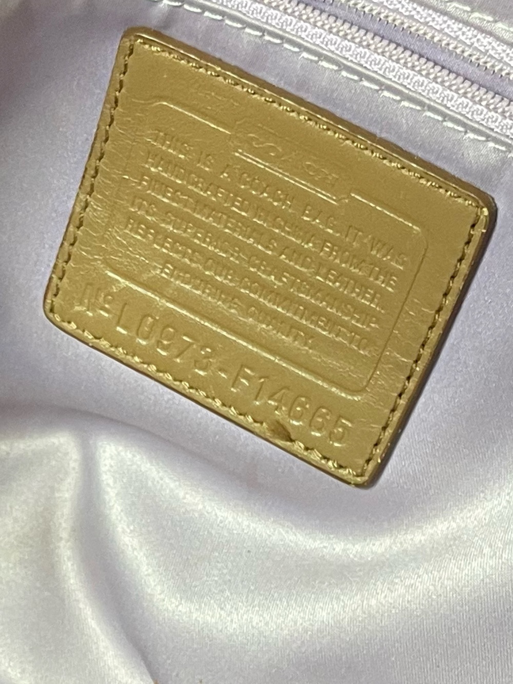 Coach Beige Signature Canvas Shoulder Bag with Brown Trim - Picture 7 of 16